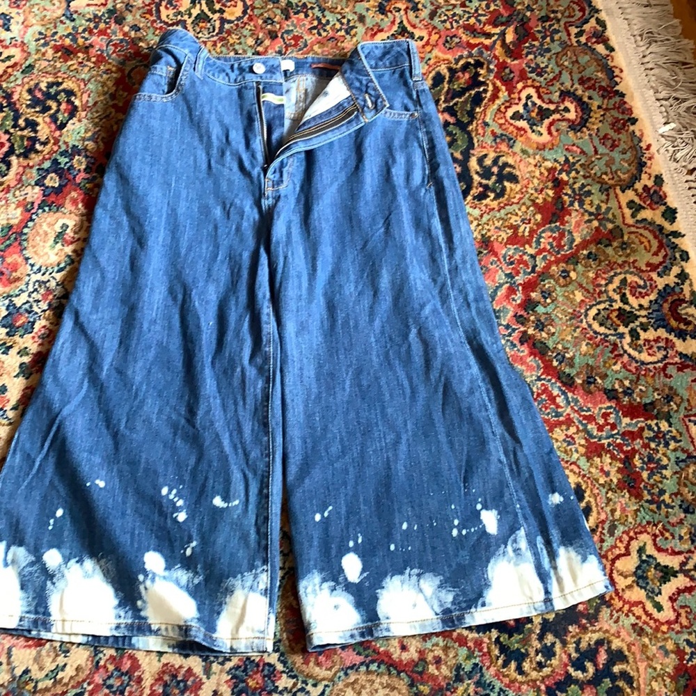 Anthro pilcro abd the letterpress cropped tie dye‎ jeans. NWOT. Retail 140